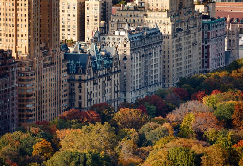 aerial view upper west side buildings central park new york